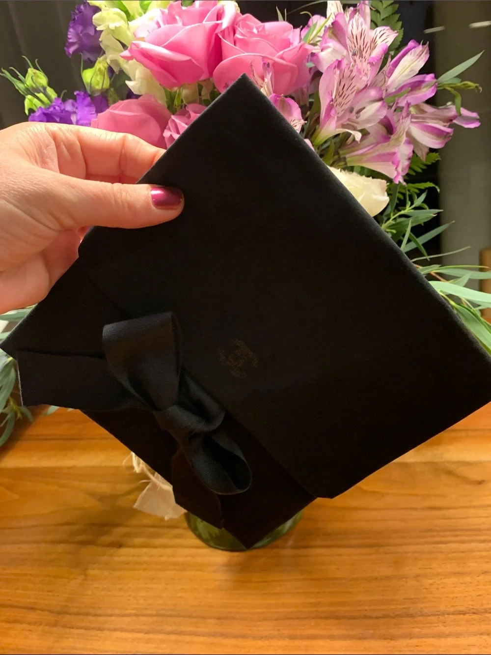 Authentic  black Chanel rare pouch with CC sparky logo with closing strops.Must!